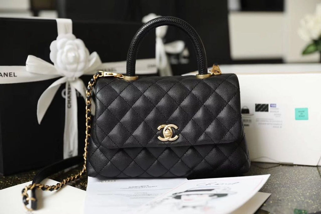ChanelMeGLAMIum GlamIap Bag With Top Handle Black For Women, WomenÃ¢â‚¬â„¢s Handbags, Shoulder And Crossbody Bags 9in/23cm A92990