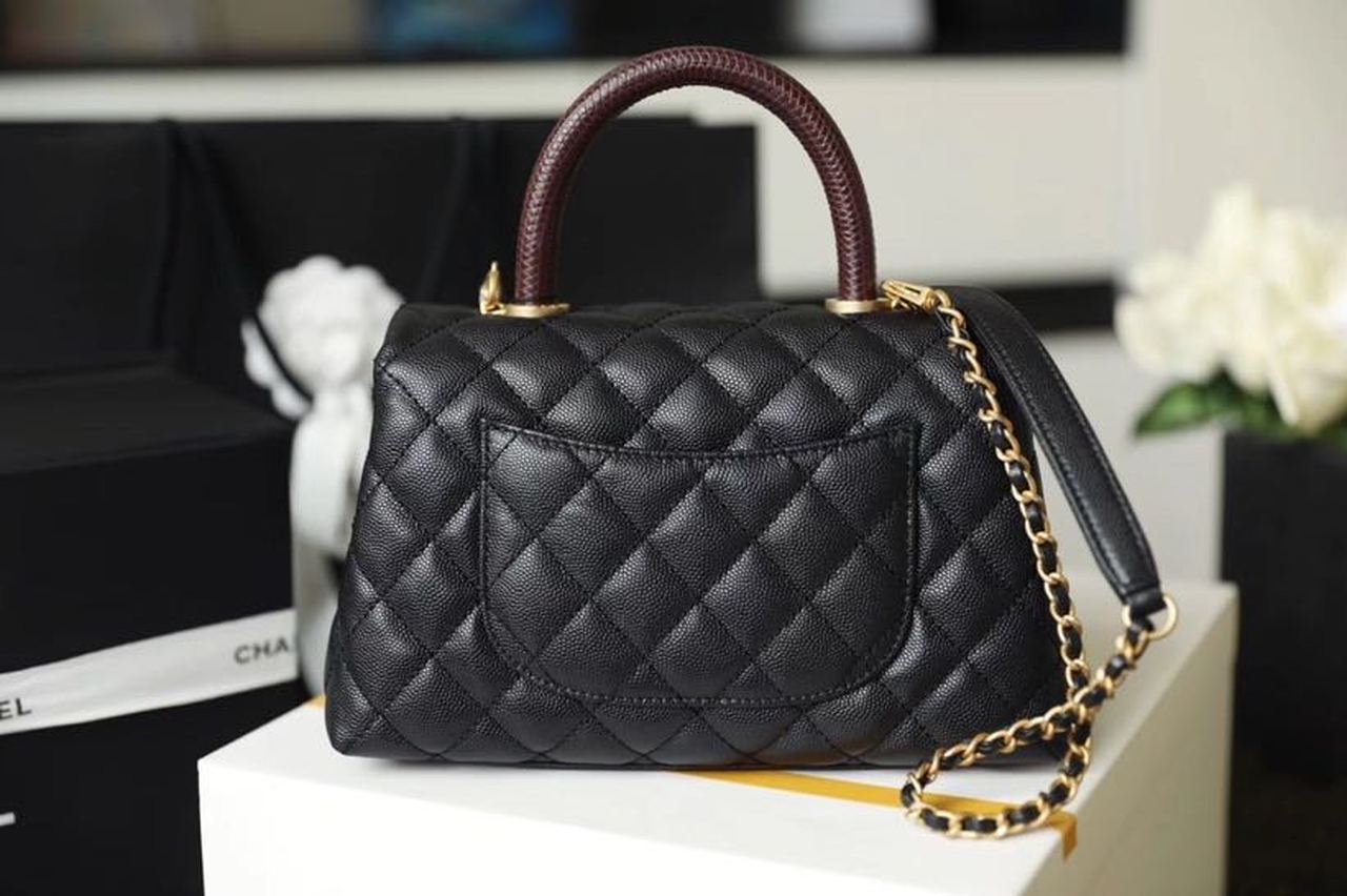 ChanelMeGLAMIum GlamIap Bag With Top Handle Black For Women, WomenÃ¢â‚¬â„¢s Handbags, Shoulder And Crossbody Bags 9in/23cm A92990