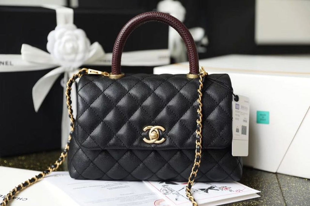 ChanelMeGLAMIum GlamIap Bag With Top Handle Black For Women, WomenÃ¢â‚¬â„¢s Handbags, Shoulder And Crossbody Bags 9in/23cm A92990