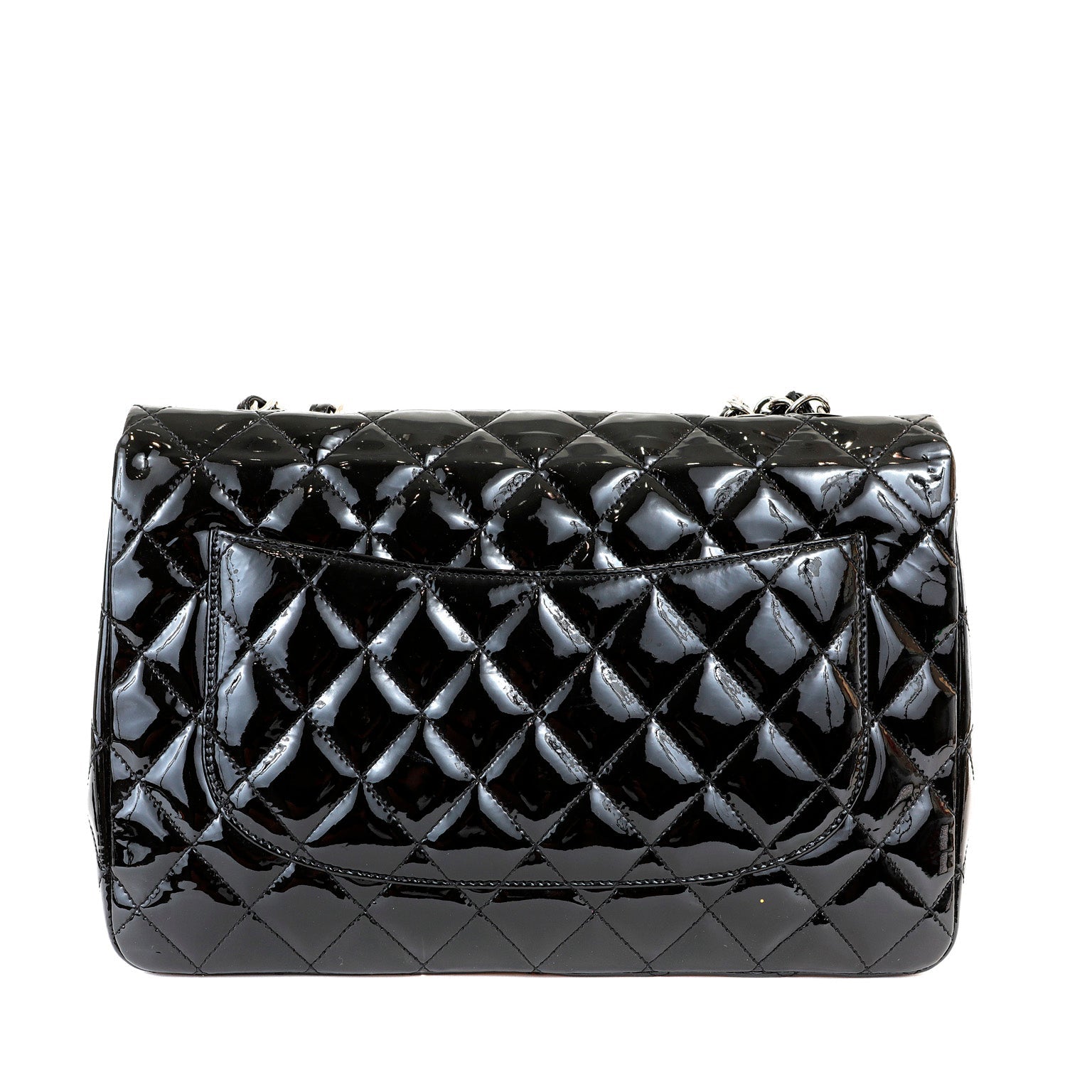 Chanel  Black Patent Leather Jumbo Classic with SiLouis Vuittoner Hardware