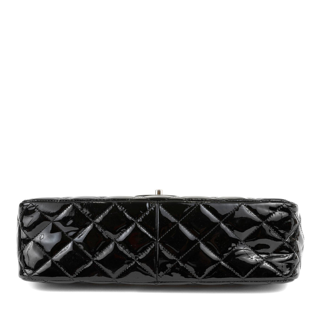 Chanel  Black Patent Leather Jumbo Classic with SiLouis Vuittoner Hardware
