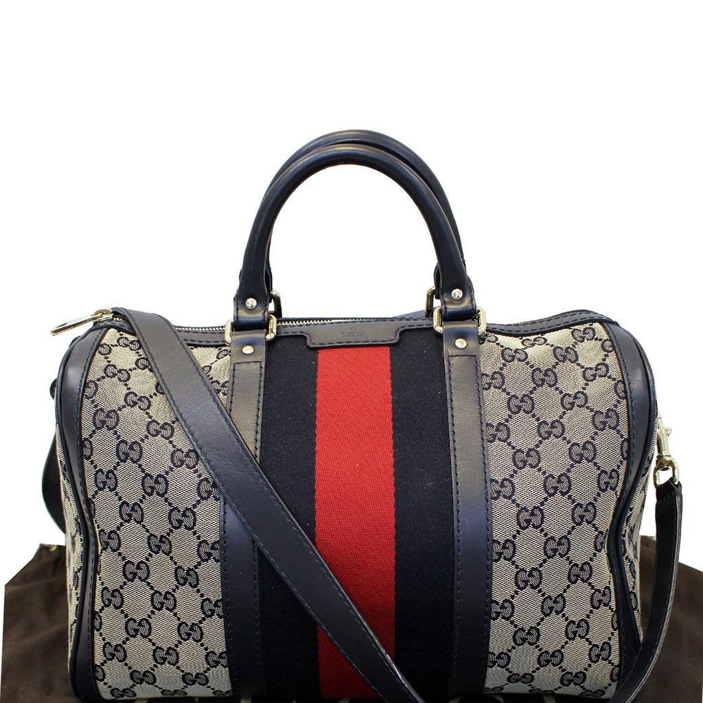 GUCCI Web Medium  Gucci Boston Bag with Signature Web 247205