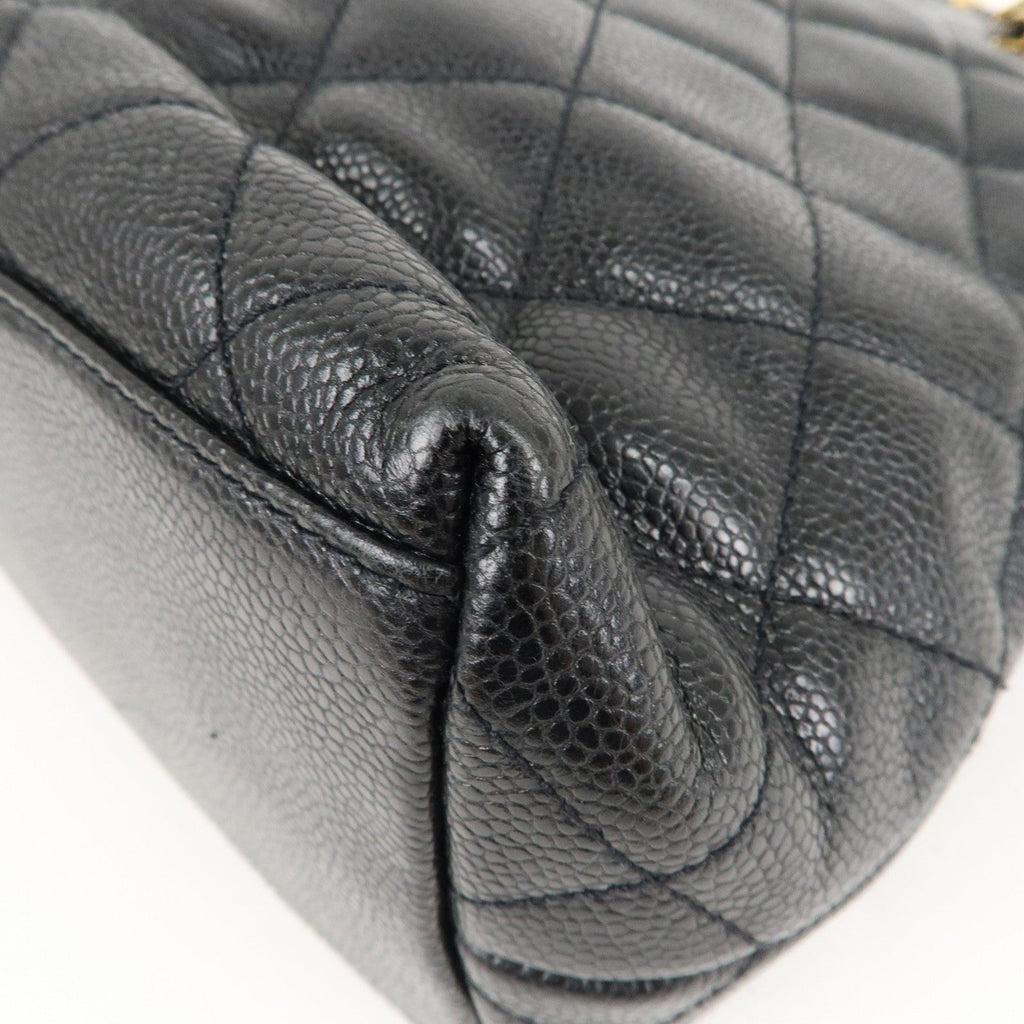 CHANEL Matelasse Caviar Skin Chain Tote Bag Shoulder Bag Black