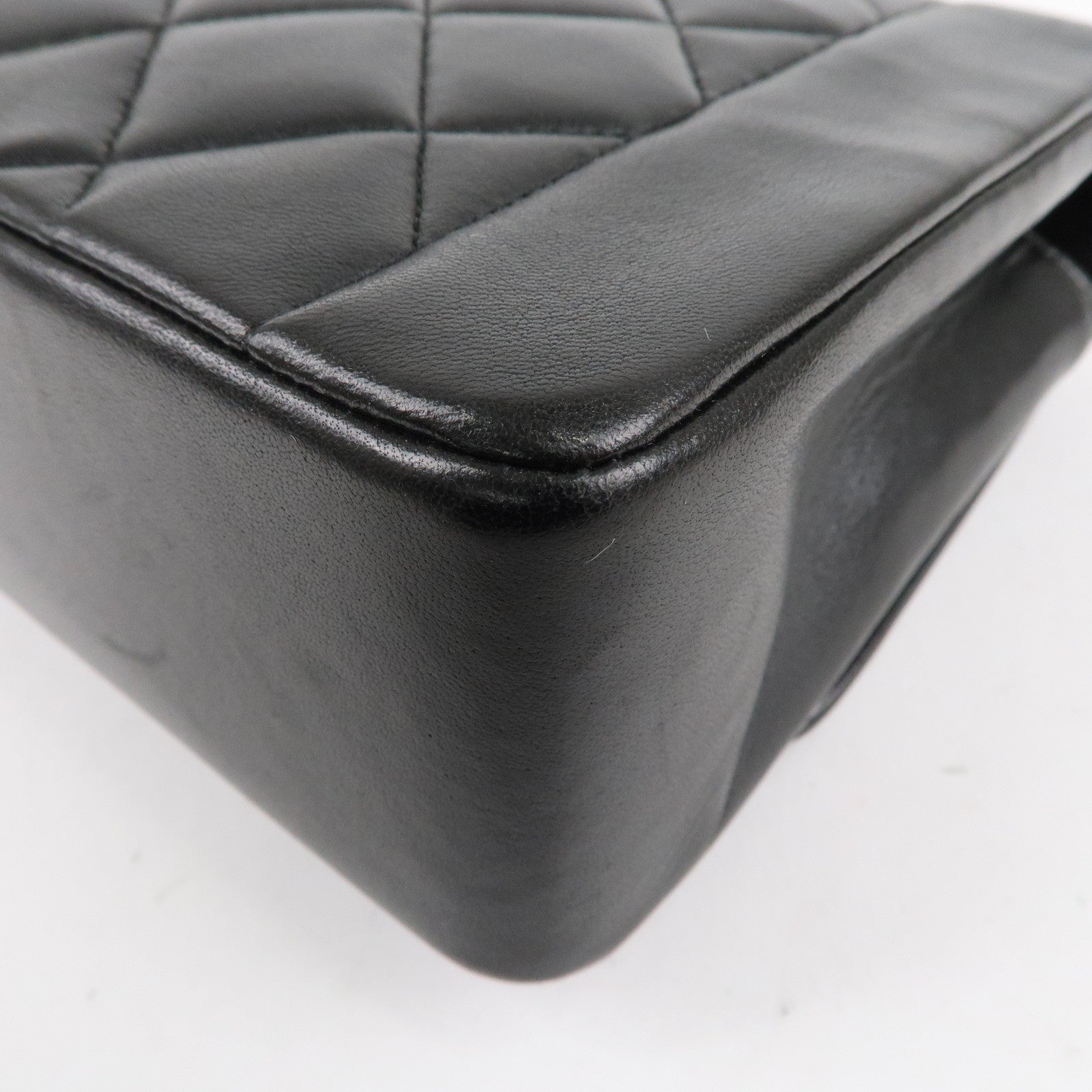 CHANEL Matelasse Lambskin Diana Chain Shoulder Bag Black A01165