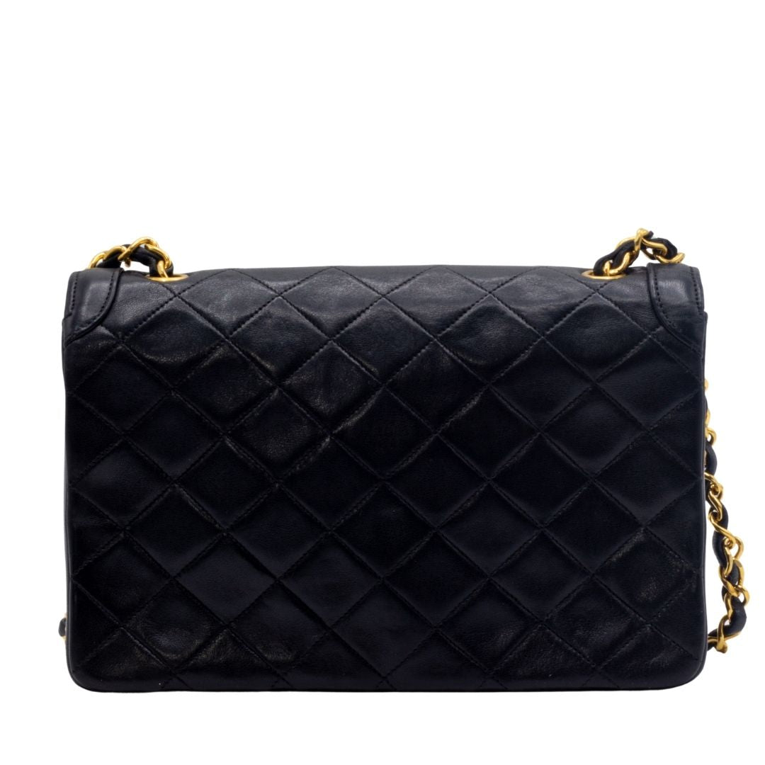Classic Flap Bag in Black Matelassé Leather