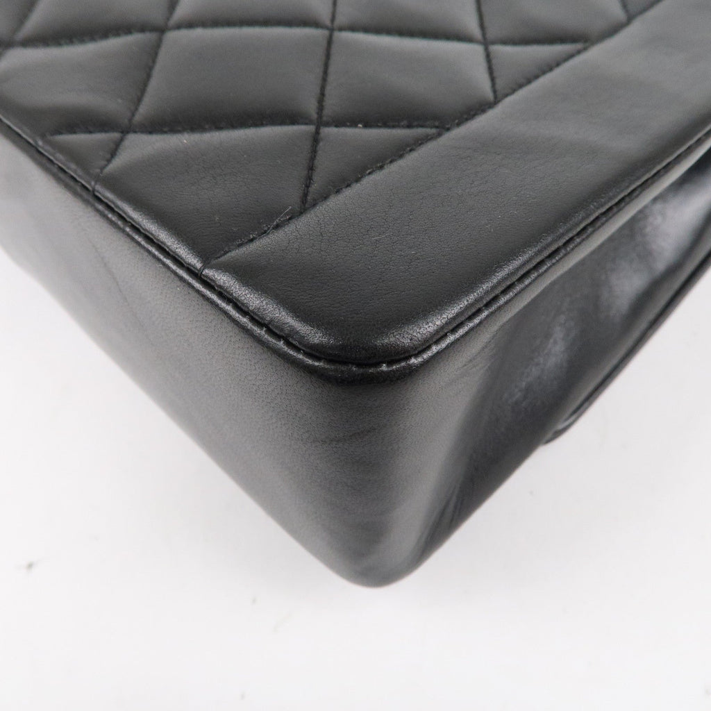 CHANEL Matelasse Lambskin Diana Chain Shoulder Bag Black A01165