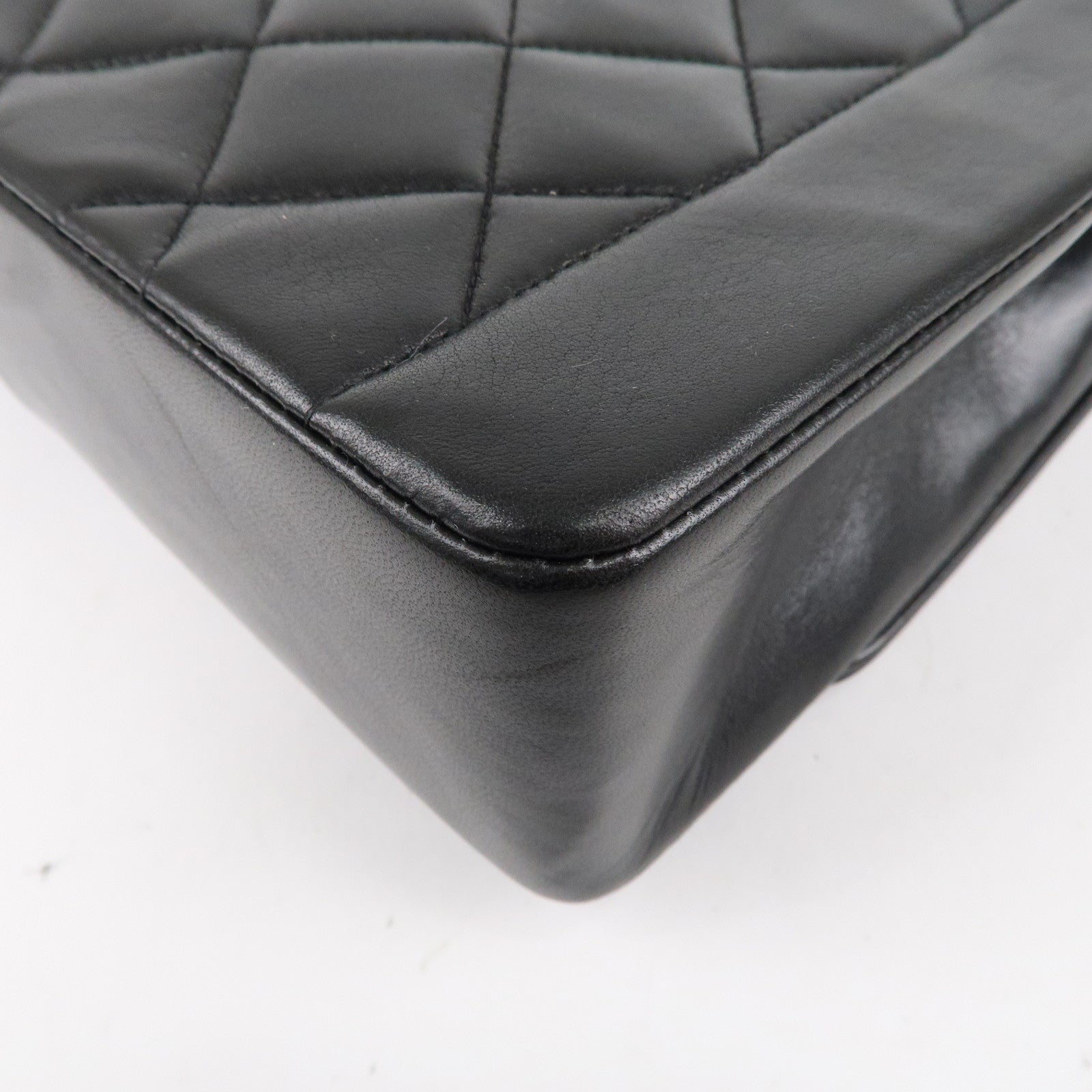 CHANEL Matelasse Lambskin Diana Chain Shoulder Bag Black A01165