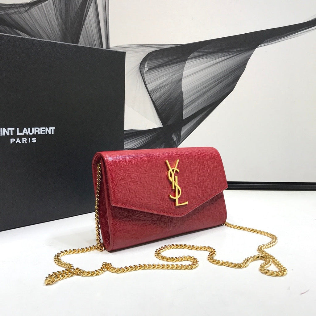 YSSL Uptown Chain Wallet Red For Women 7in/19cm YSLÂ 
