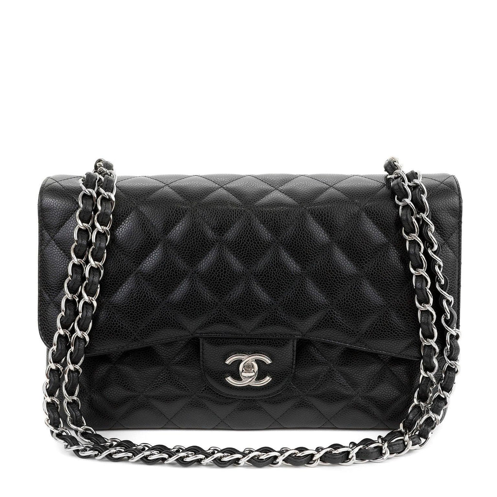 Chanel Black Caviar Jumbo Classic Flap w/ SiLouis Vuittoner Hardware