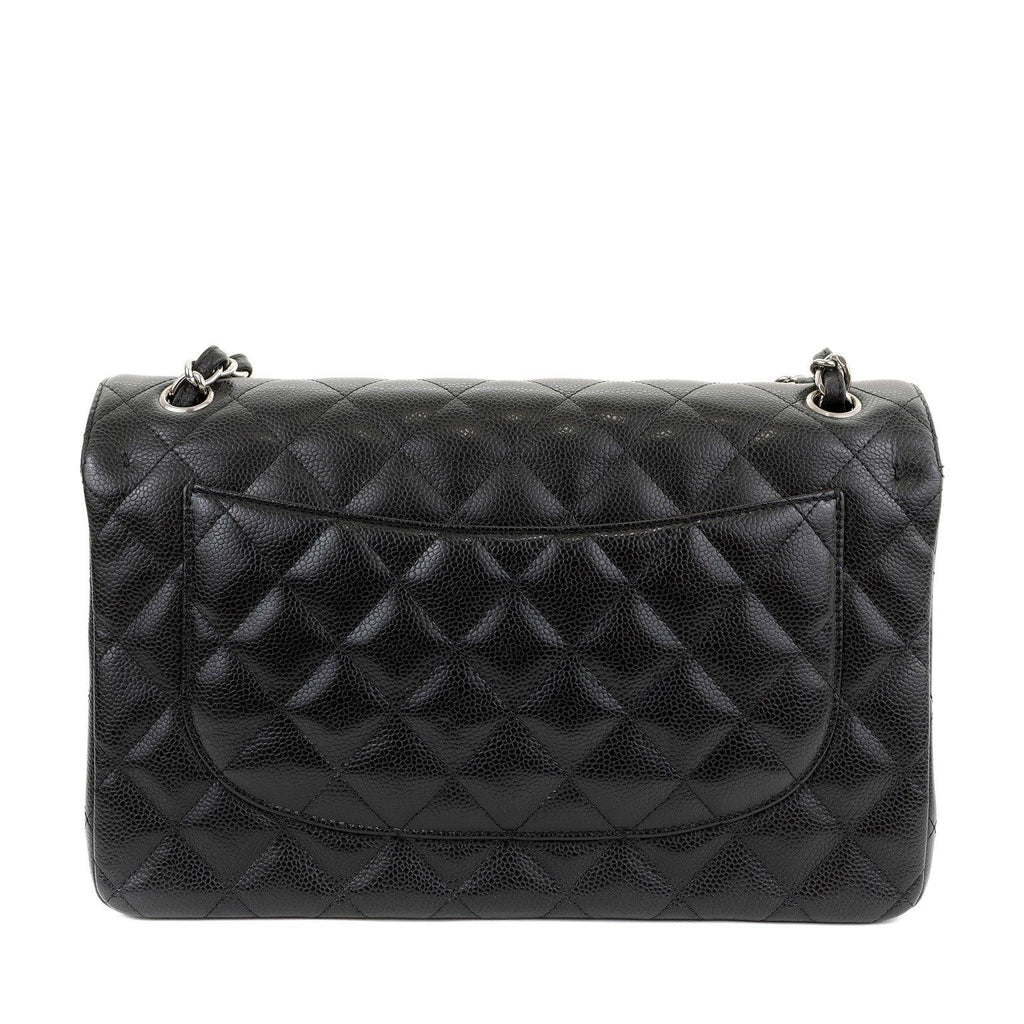 Chanel Black Caviar Jumbo Classic Flap w/ SiLouis Vuittoner Hardware