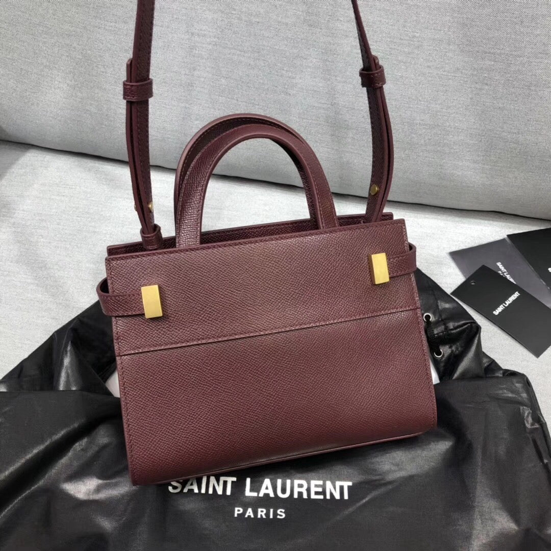 YSSL Manhattan Nano Shopping Bag In Box Burgundy For Women 8in/21cm YSL
