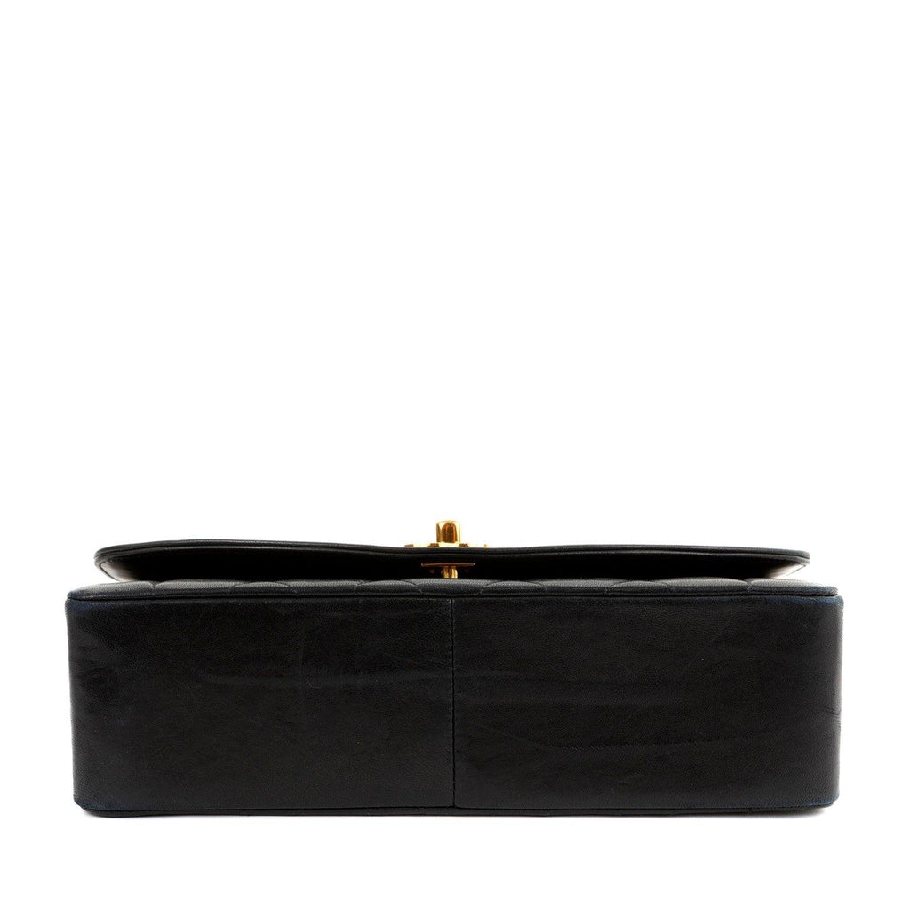 Chanel Black Lambskin Real Princess Diana Classic Medium with Gold Hardware