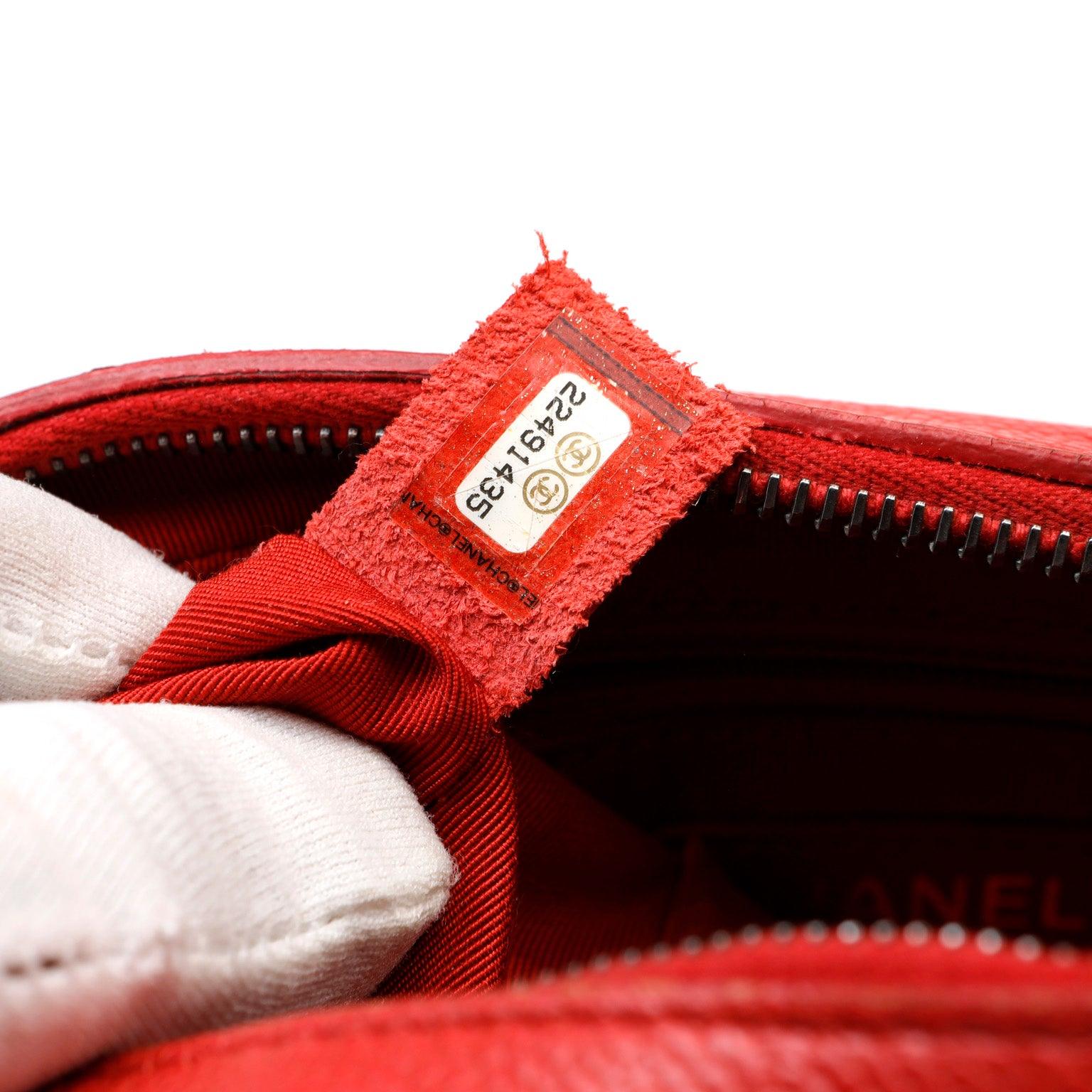 Chanel Bright Red Caviar Crossbody w/ Gunmetal Hardware