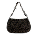 Chanel BlackxBrown Suede Shoulder Bag w/ Gold Camellias & SiLouis Vuittoner Hardware