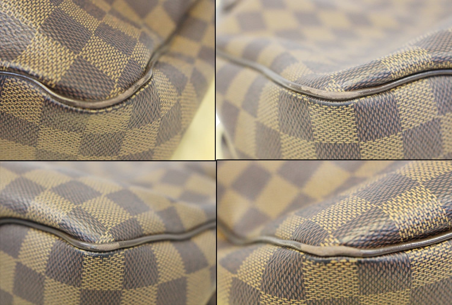 LOUIS VUITTON Reggia Damier Ebene Shoulder Bag Brown