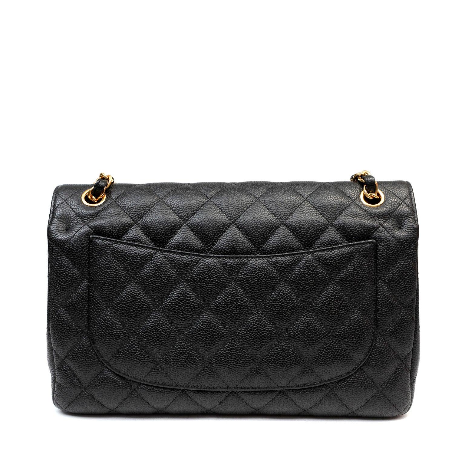 Chanel Black Caviar Jumbo Classic with Gold Hardware