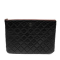 Chanel Small Black Quilted Lambskin Classic O-Case w/ SiLouis Vuittoner Hardware