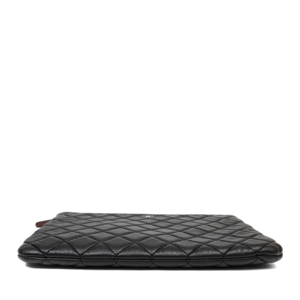 Chanel Small Black Quilted Lambskin Classic O-Case w/ SiLouis Vuittoner Hardware