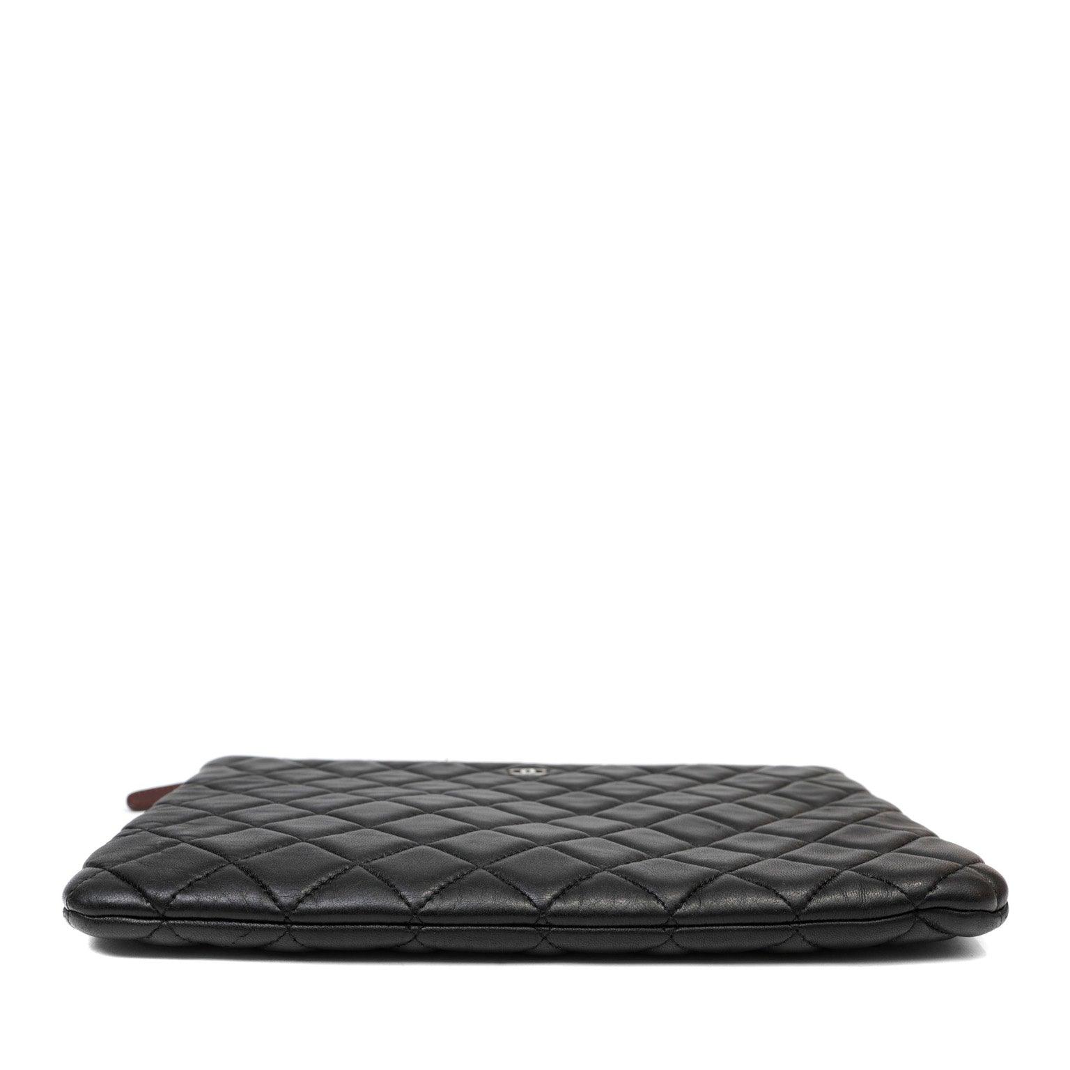 Chanel Small Black Quilted Lambskin Classic O-Case w/ SiLouis Vuittoner Hardware