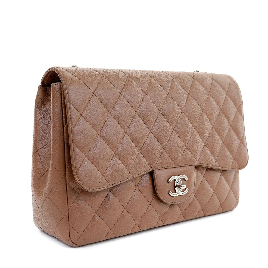 Chanel Caramel Caviar Jumbo Classic w/ SiLouis Vuittoner Hardware