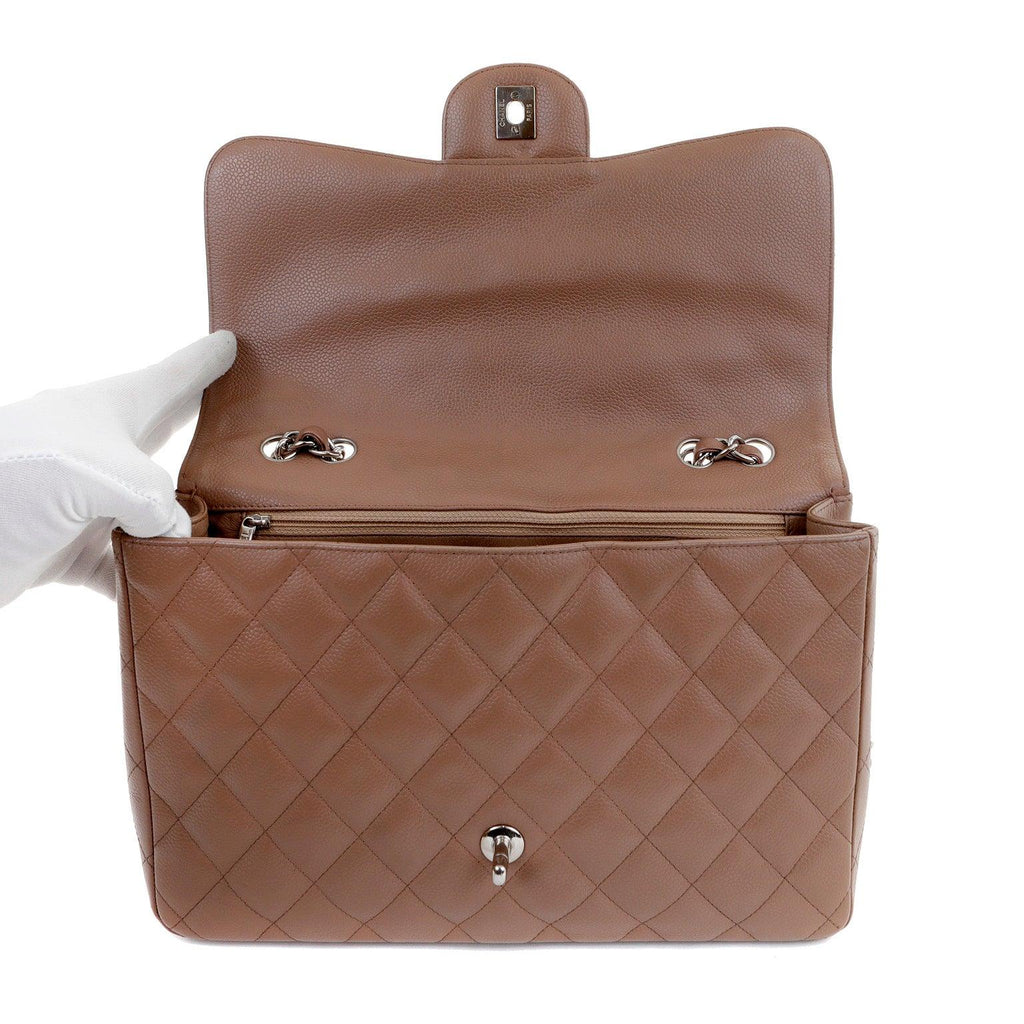 Chanel Caramel Caviar Jumbo Classic w/ SiLouis Vuittoner Hardware