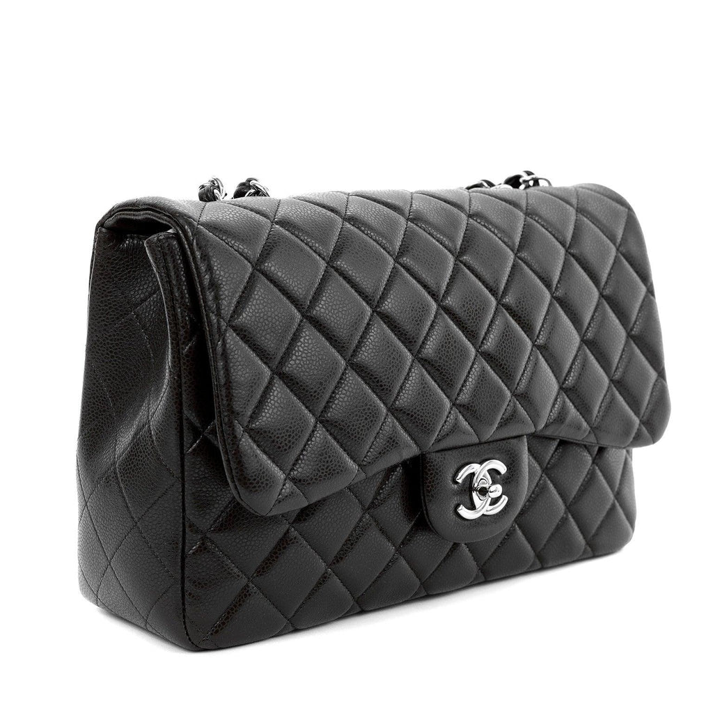 Chanel Chocolate Brown Caviar Jumbo Classic w/ SiLouis Vuittoner Hardware