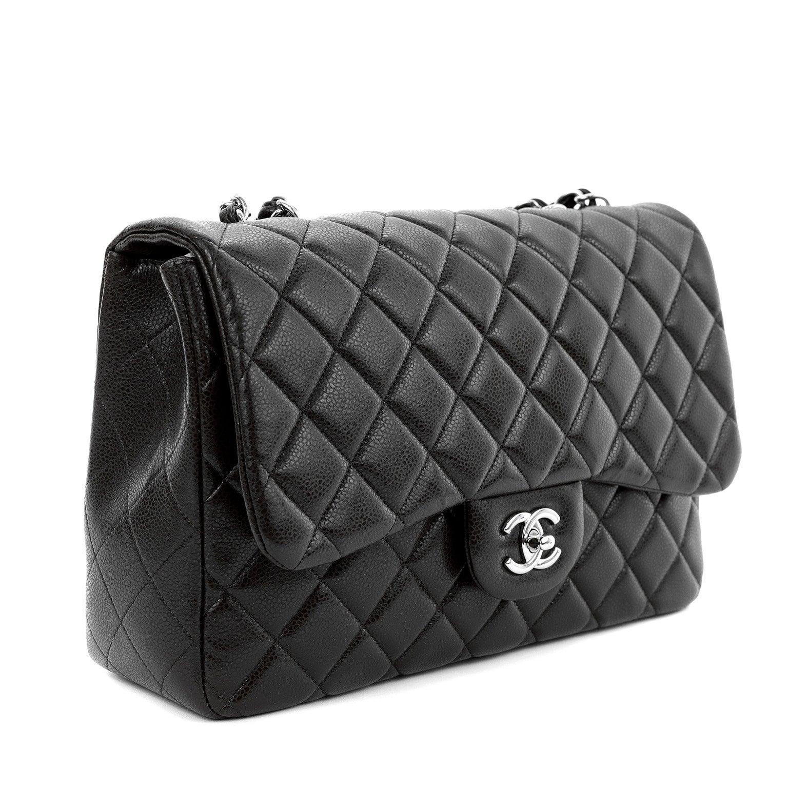 Chanel Chocolate Brown Caviar Jumbo Classic w/ SiLouis Vuittoner Hardware