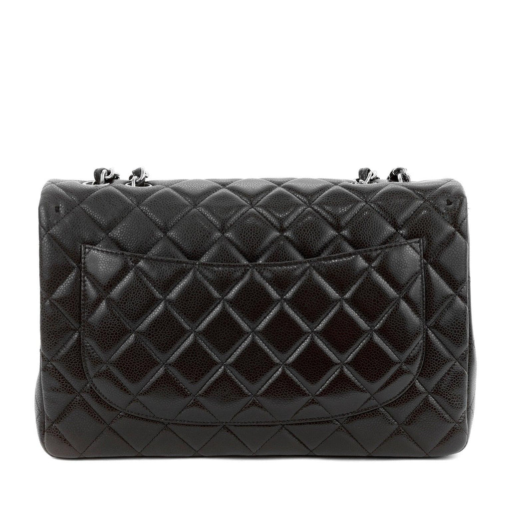 Chanel Chocolate Brown Caviar Jumbo Classic w/ SiLouis Vuittoner Hardware