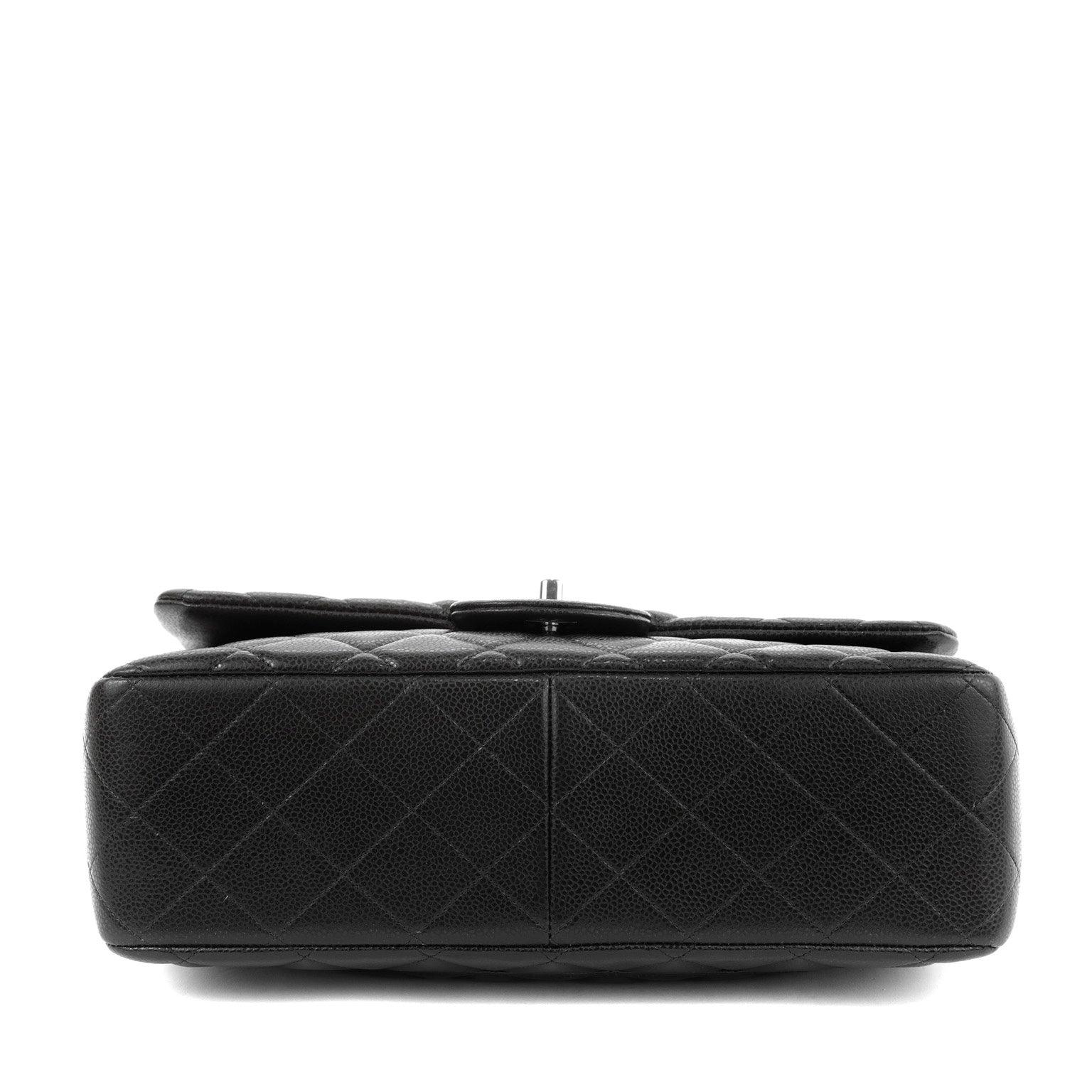 Chanel Chocolate Brown Caviar Jumbo Classic w/ SiLouis Vuittoner Hardware
