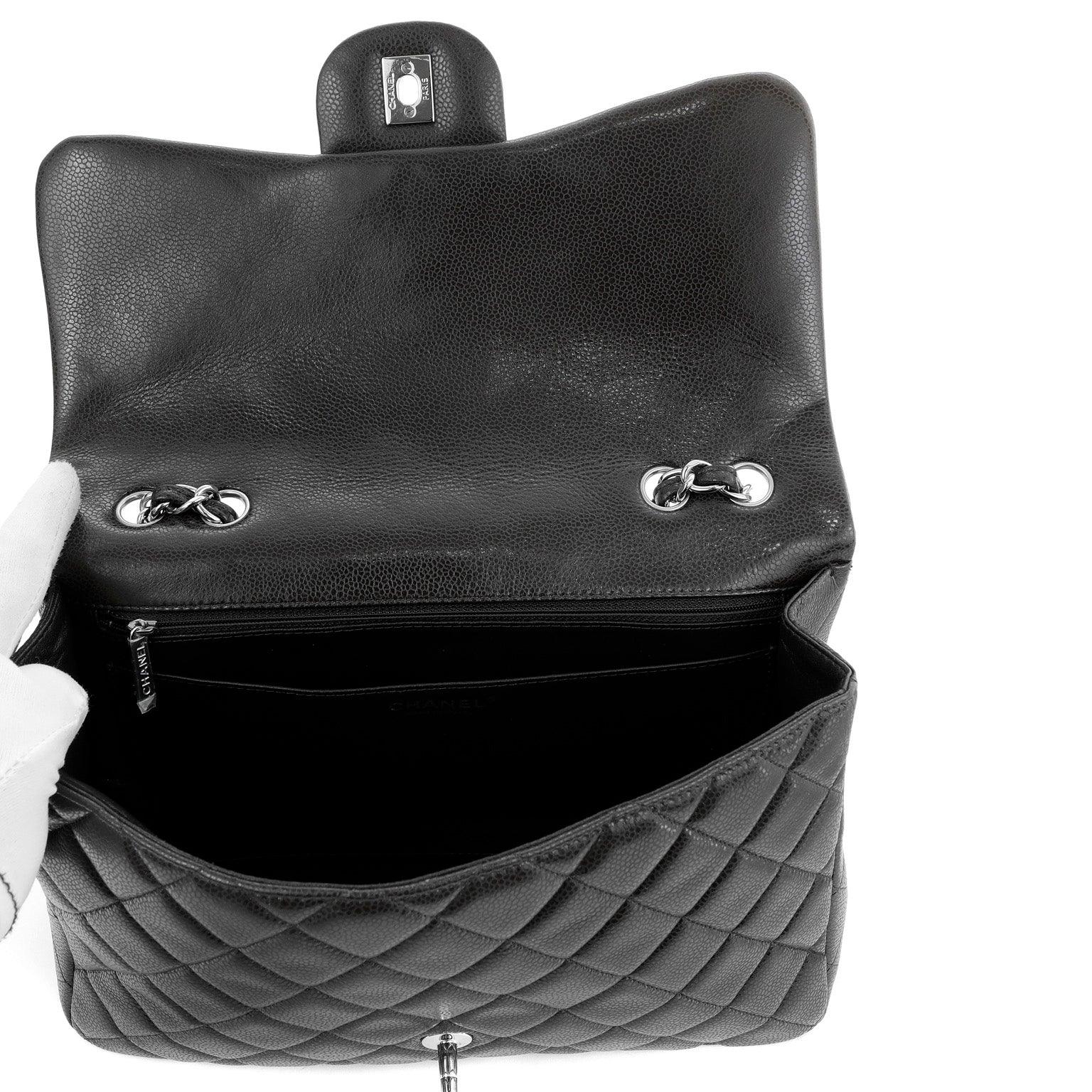 Chanel Chocolate Brown Caviar Jumbo Classic w/ SiLouis Vuittoner Hardware
