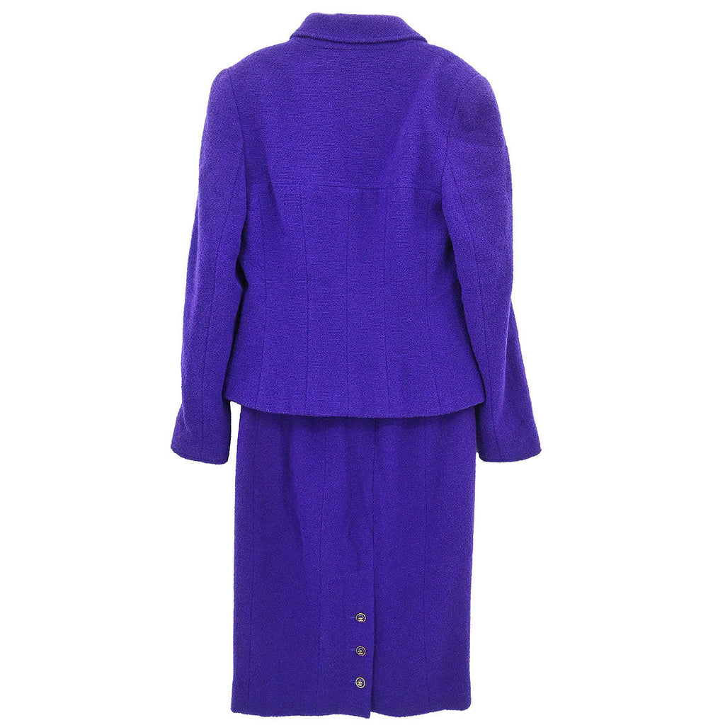 Chanel 1995 Setup Suit Jacket Skirt Purple #36
