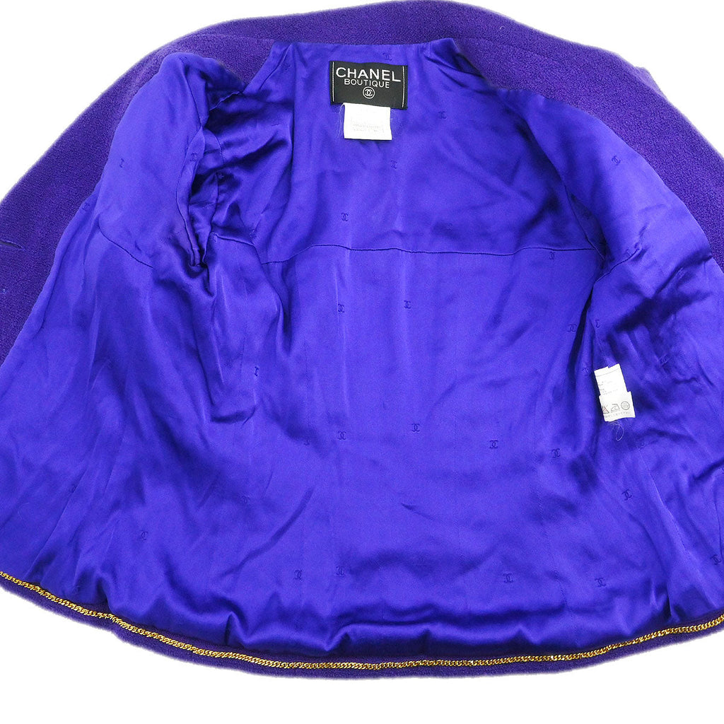 Chanel 1995 Setup Suit Jacket Skirt Purple #36