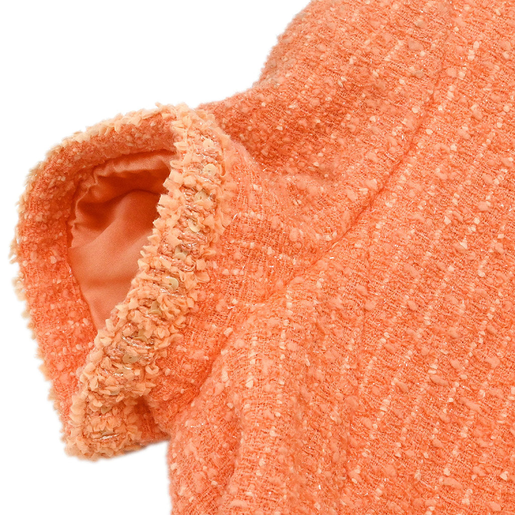 Chanel 1995 Setup Suit Jacket Skirt Salmon Pink #38