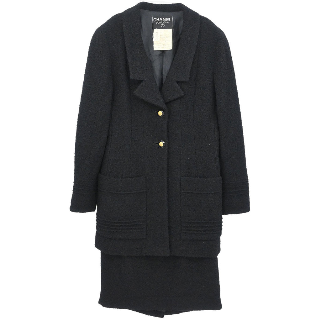 Chanel Setup Suit Jacket Skirt Black #36