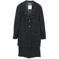 Chanel Setup Suit Jacket Skirt Black #36