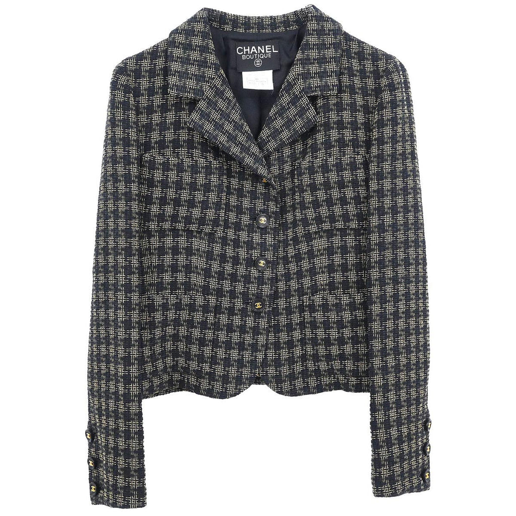 Chanel 1995 Single Breasted Jacket Black  #38