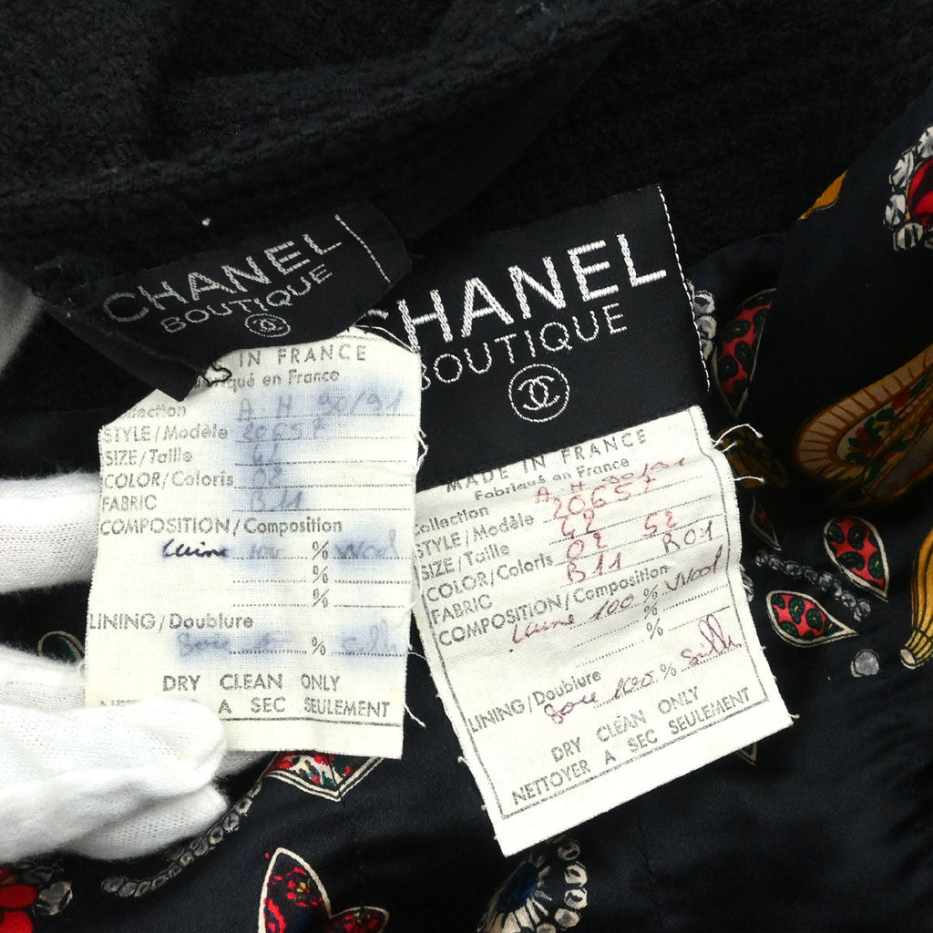 Chanel 1990-1991 Setup Suit Jacket Skirt Black #42