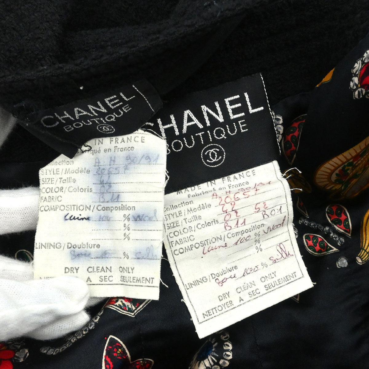Chanel 1990-1991 Setup Suit Jacket Skirt Black #42