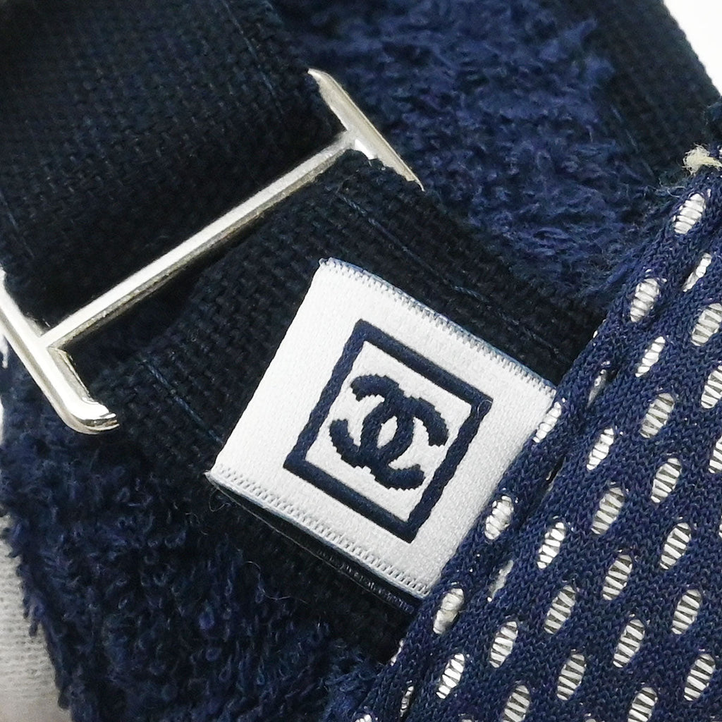 Chanel Navy Sport Line Visor Hat #One Size Small Good