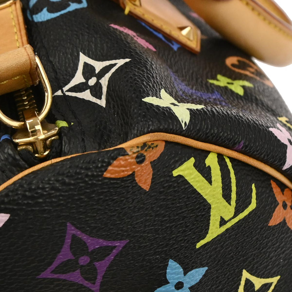 Louis Vuitton 2005 Black Monogram Multicolor Speedy 30 Handbag M92642