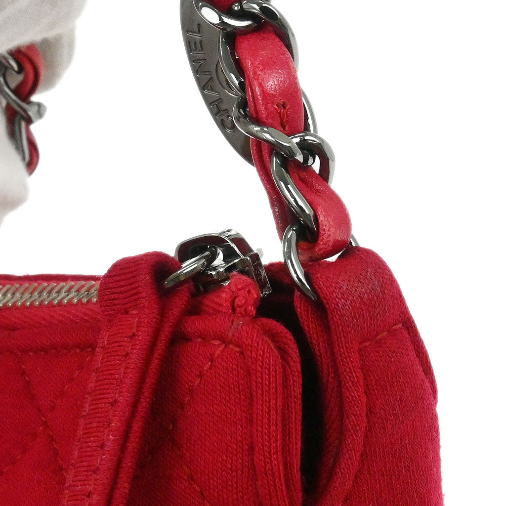 Chanel 2008-2009 Red Cotton Shoulder Bag