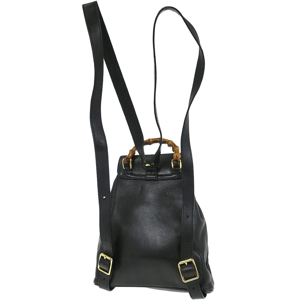 Gucci Black Bamboo Backpack