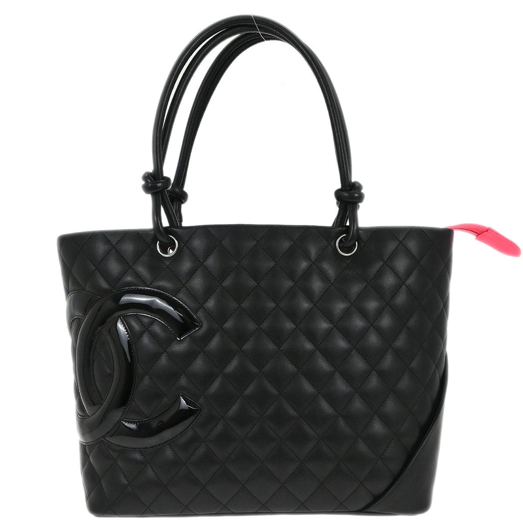 Chanel 2006-2008 Black Calfskin Cambon Ligne Tote Handbag