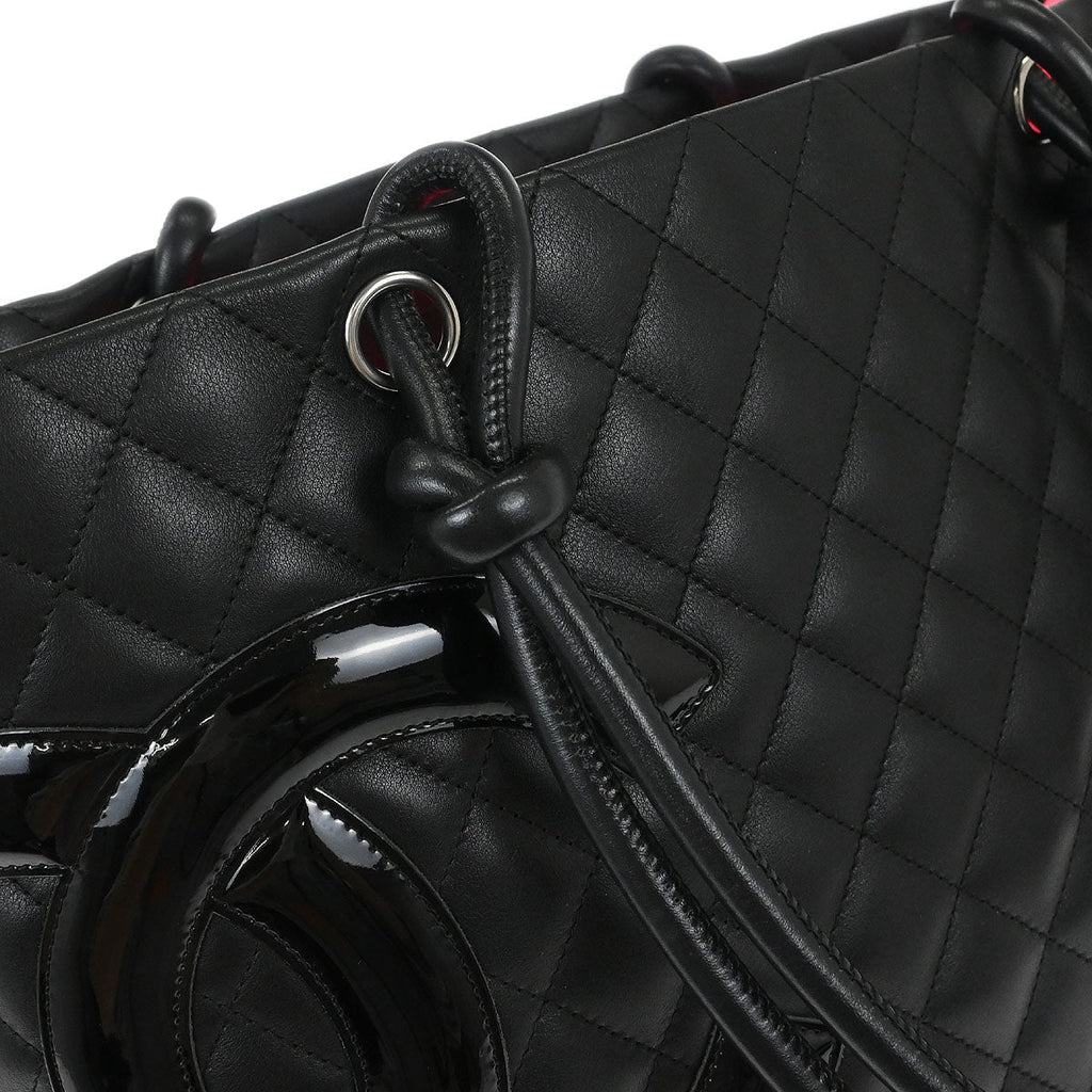 Chanel 2006-2008 Black Calfskin Cambon Ligne Tote Handbag