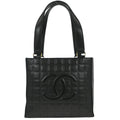 Chanel 2002-2003 Black Lambskin Choco Bar Tote Handbag