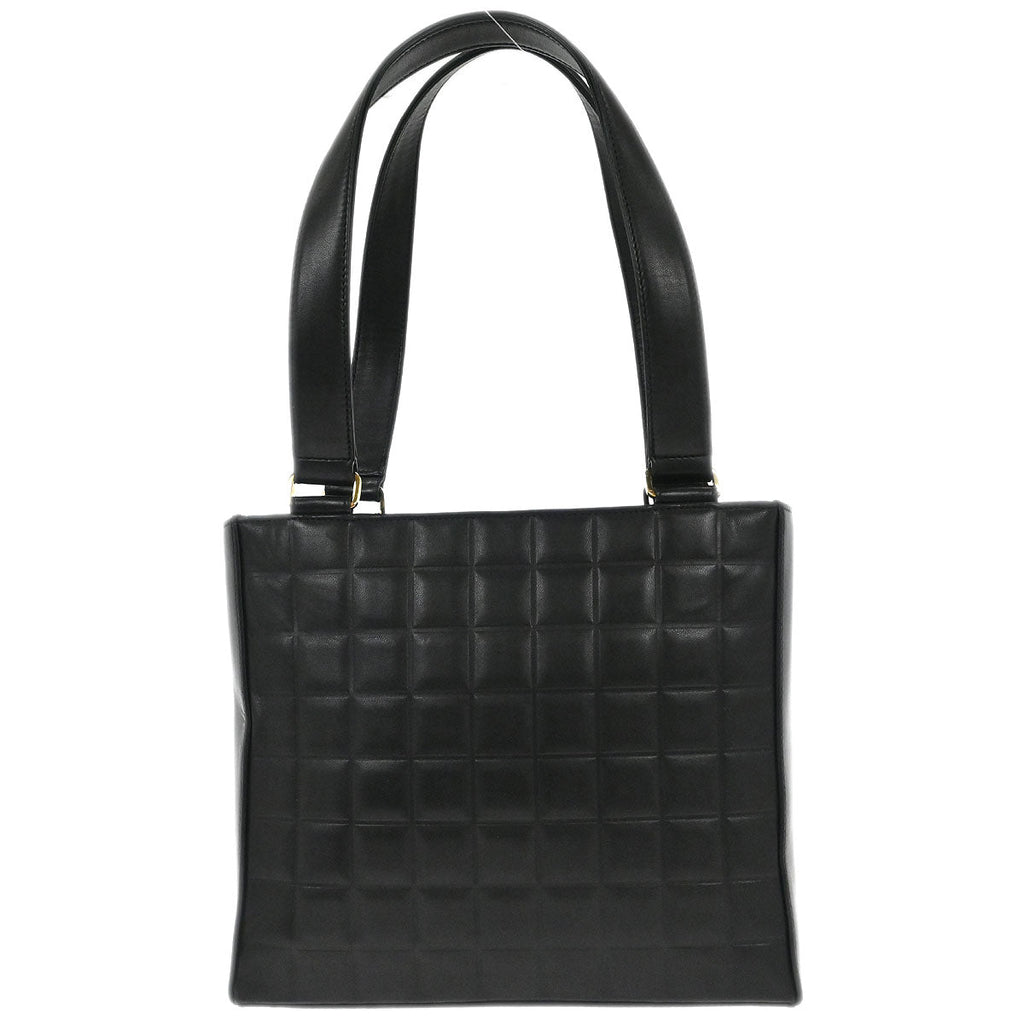 Chanel 2002-2003 Black Lambskin Choco Bar Tote Handbag