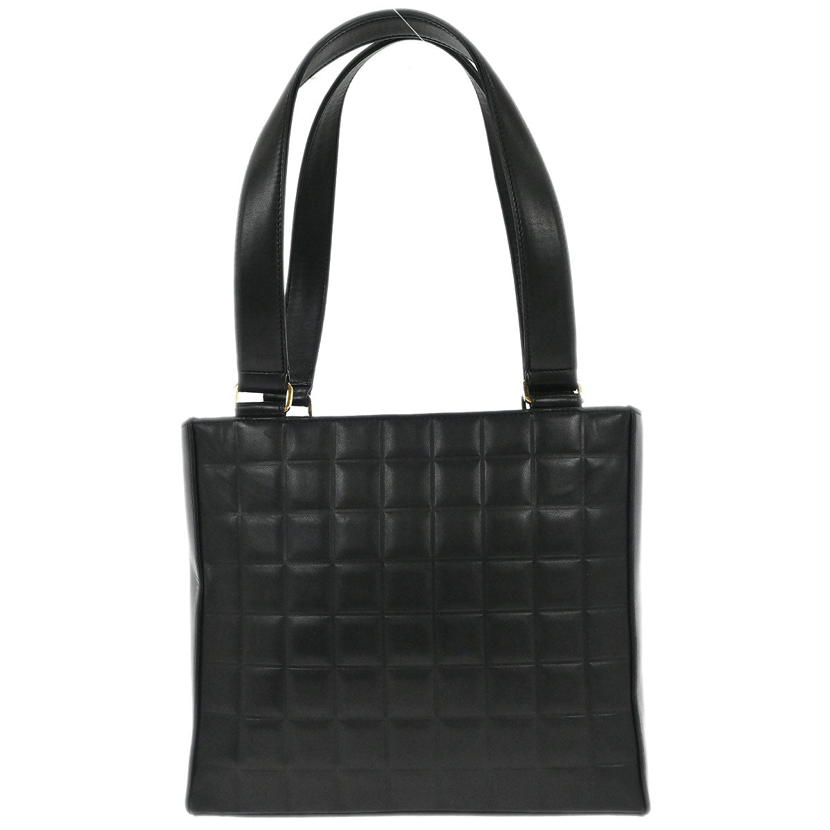 Chanel 2002-2003 Black Lambskin Choco Bar Tote Handbag