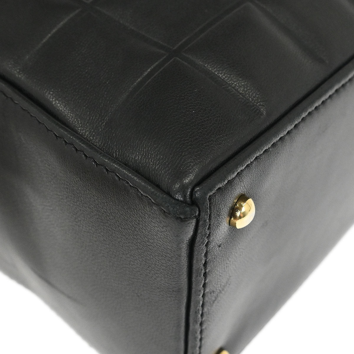 Chanel 2002-2003 Black Lambskin Choco Bar Tote Handbag