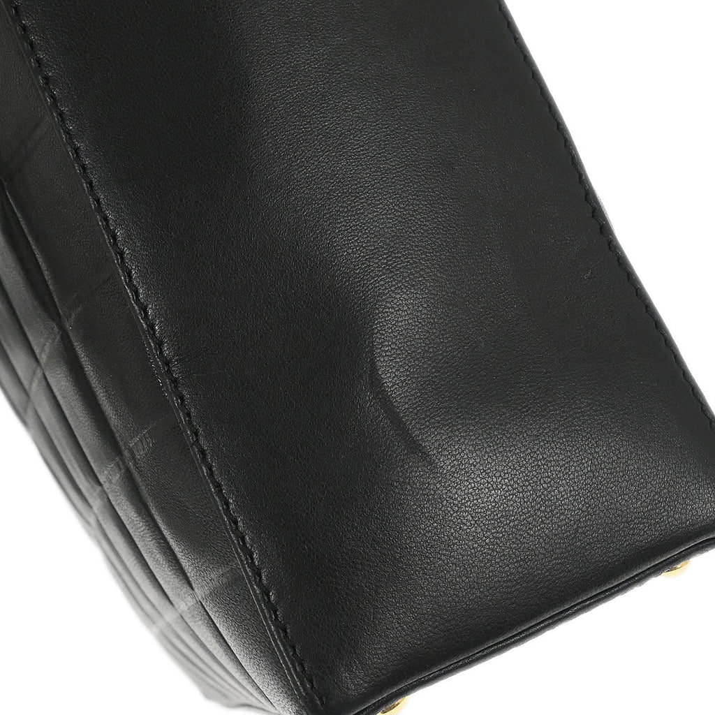 Chanel 2002-2003 Black Lambskin Choco Bar Tote Handbag