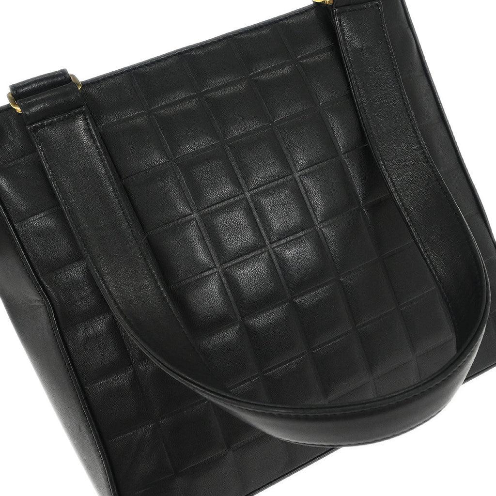 Chanel 2002-2003 Black Lambskin Choco Bar Tote Handbag